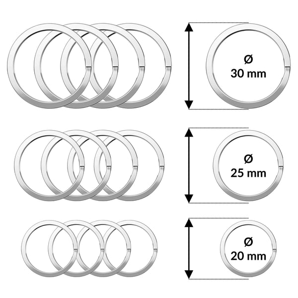 Schlüsselringe Set aus gehärtetem Stahl (Silber)