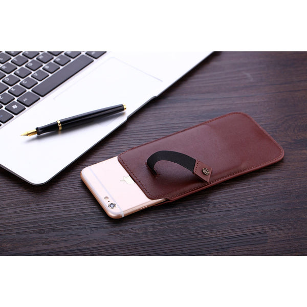 Smartphone Tasche mit Zugband (Athena) (Cognac) - Cronus & Rhea