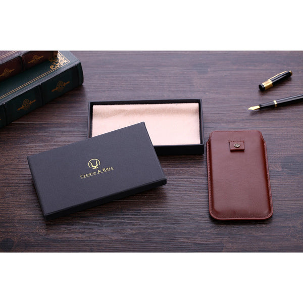 Smartphone Tasche mit Zugband (Athena) (Cognac) - Cronus & Rhea