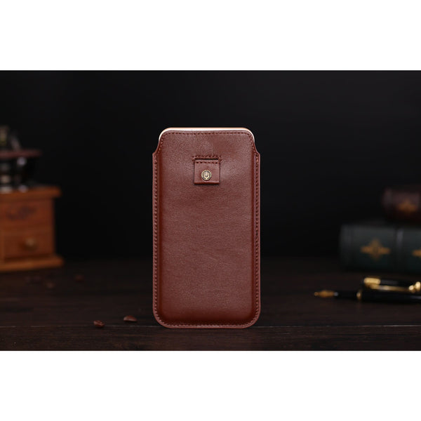 Smartphone Tasche mit Zugband (Athena) (Cognac) - Cronus & Rhea